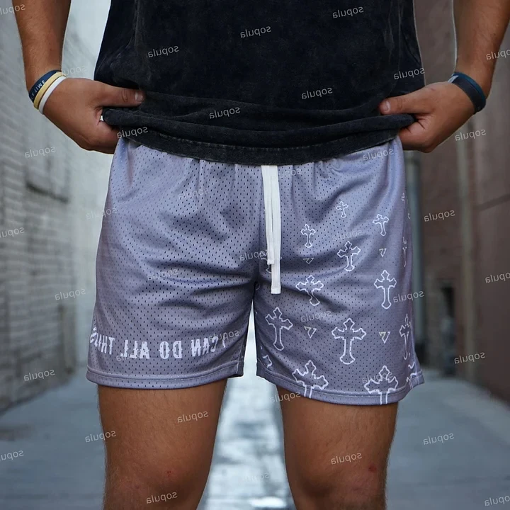 

Шорты в уличном стиле с персонализированным текстовым узором, дышащие баскетбольные мужские свободные шорты для тренировок, фитнеса, тренажерного зала, модные быстросохнущие шорты
