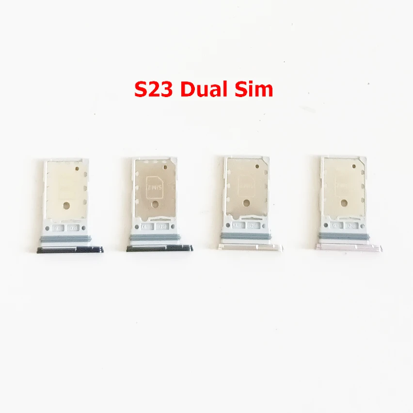 10Pcs/Lot  Dual  Sim Card Tray Holder Slot Adapter Socket  For Samsung Galaxy S23 Ultra / S23 Plus