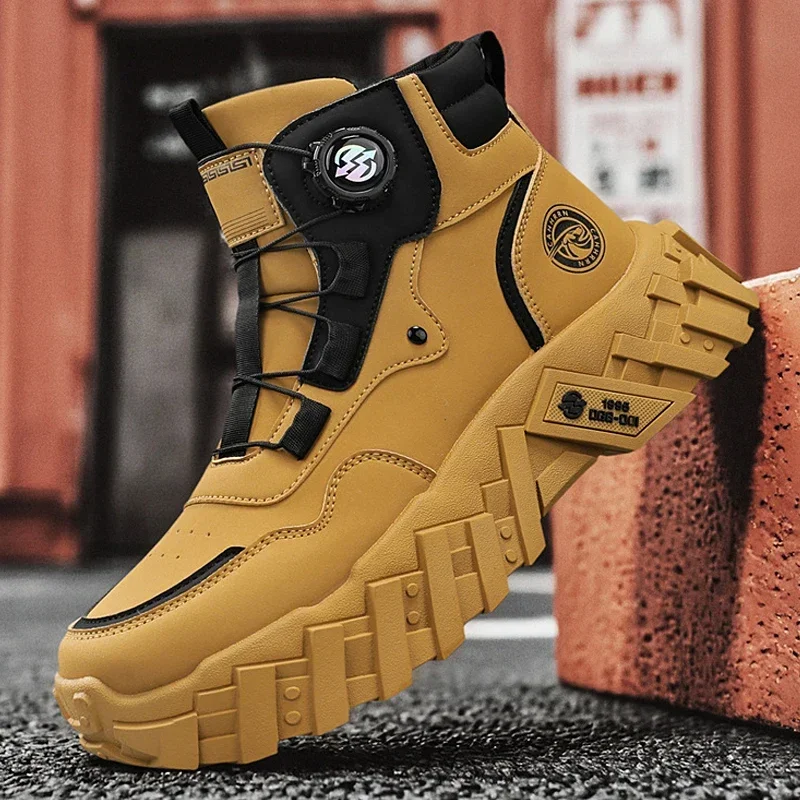 

Men Outdoor Hiking ShoesCombat Tactical Boots with Straps for Training Waterproof Straps Breathable Motorcycle Zapatillas Male