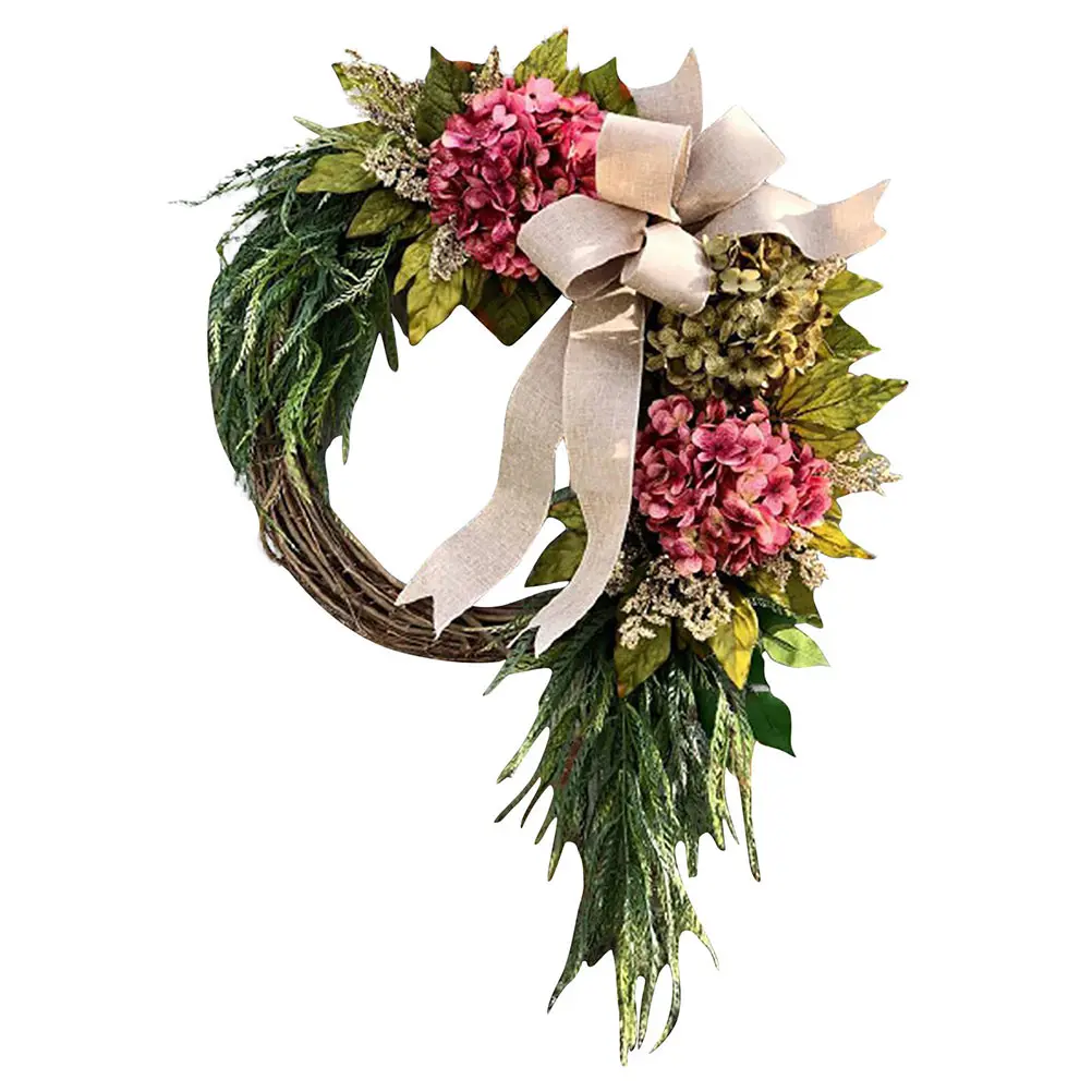 

Simulation Hydrangea Artificial Floral Decor Simulation Wreath Front Door Hanging Home Wall Garland