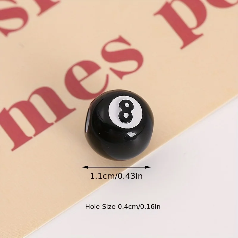 30pcs Billiard Design Beads Black Loose Beads for Jewelry Making DIY Handmade Bracelet Earrings Key Chain Accessories - AliExpress 36 - Image 4