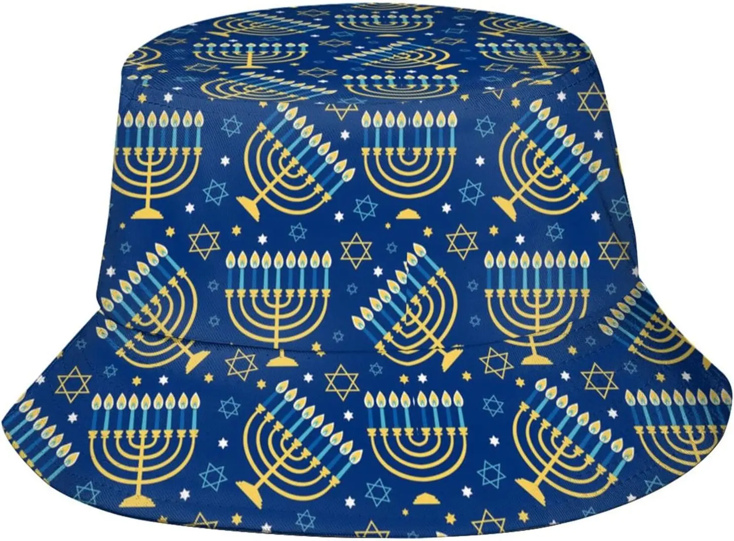 Funny Hanukkah Menorah Bucket Hats for Women Men Packable Summer Beach Sun Hats for Travel