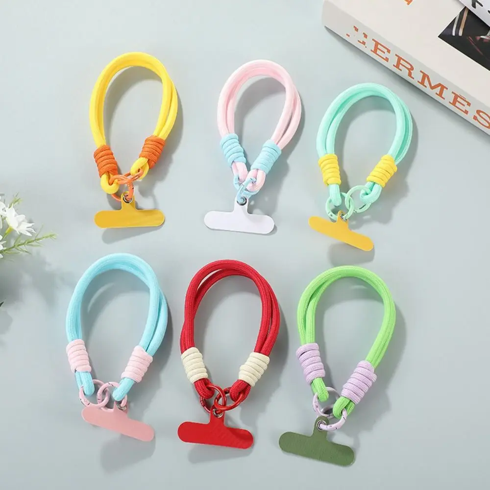 Woven Candy Colors Phone Chain Dacron Candy Colors Cellphone Anti-Lost Lanyard Iridescence Short Style Mobile Phone Wrist Rope