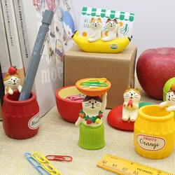 Zakka Banana Cat Note Orange Cat Pen Lipstick Pin Stamp Receipt Graduation Gift Storage Strawberry Card Holder Hula