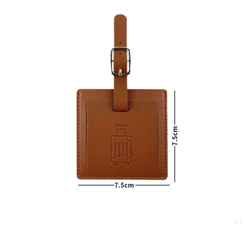 Quality Square Shape PU Leather Luggage Tag with Anti-loss Function