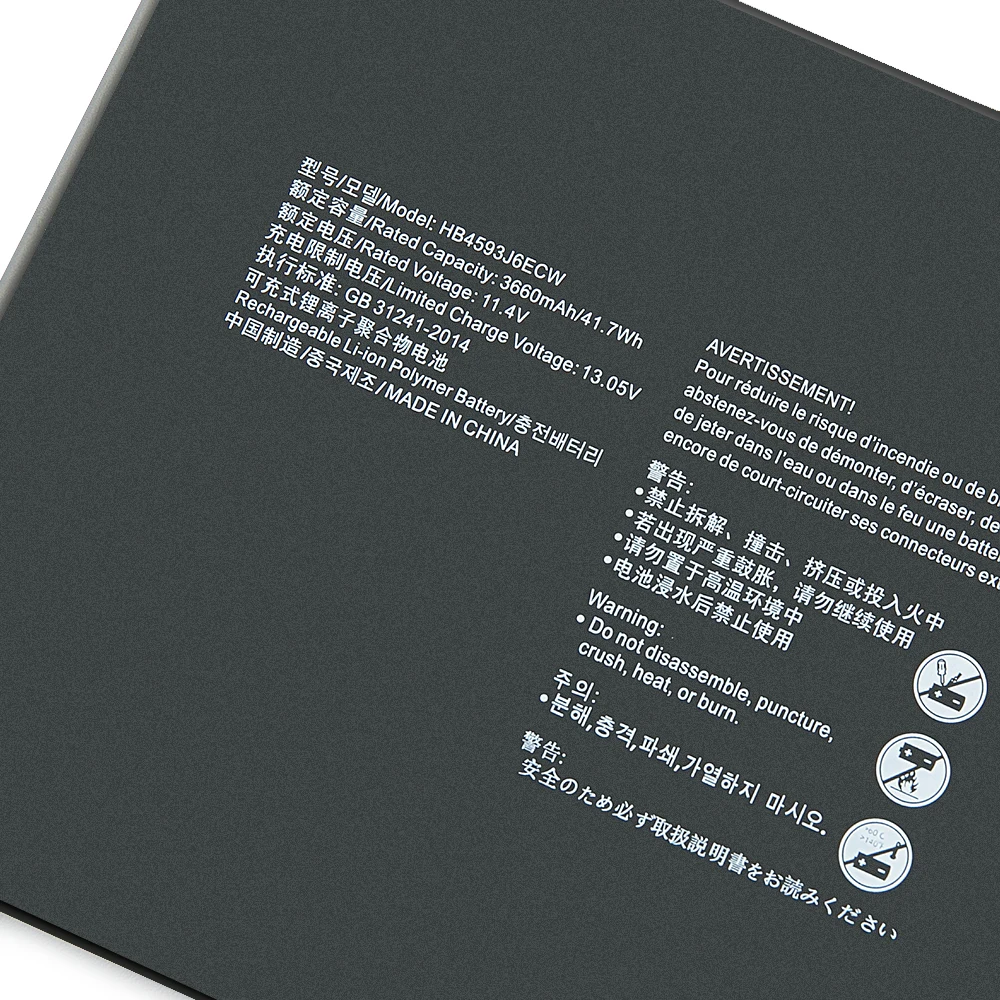 Keyuan HB4593J6ECW battery 3660mah HN-W19L，W19R/WRT-W09/W19L for Huawei MateBook 13 2020 WRT-W19/WX9 i7 Notebook MateBook