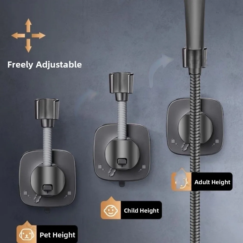 Suction Cup Suction Cup Shower Head Holder Wall Mounted No Drill Showerhead Bracket Strong Adsorption Height Adjustable
