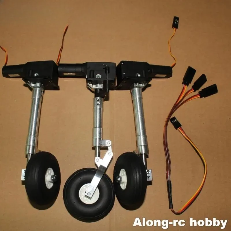 Nose or Main or Full set Retractable Damping Kneeling Landing Gear with 2.25Inch PU wheel for 3-6kg Aircraft Plane RC Jet Models