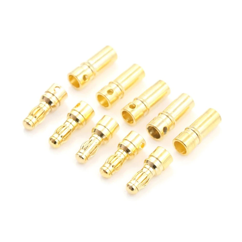 

3.5Mm Banana Connectors Corrosion Resistant Low Resistance For Rc Drone Esc Motor Diy Gold