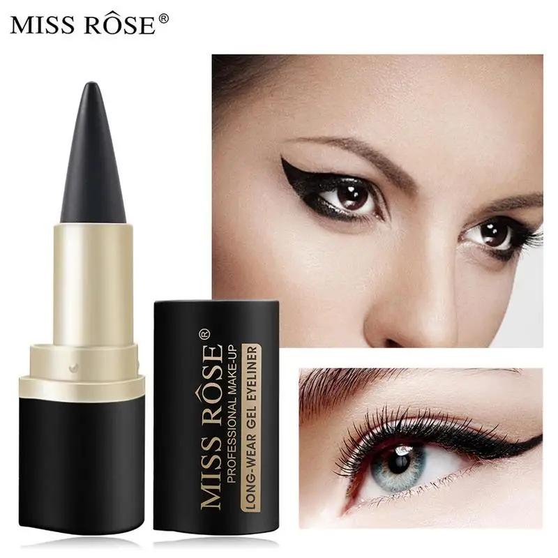 Rose Black Eyeliner Gel Stick Matte Waterproof Eyeliner Eyeliner Gel Stick Eye Makeup Tool Quick Dry Lasting Eye Liner Pen