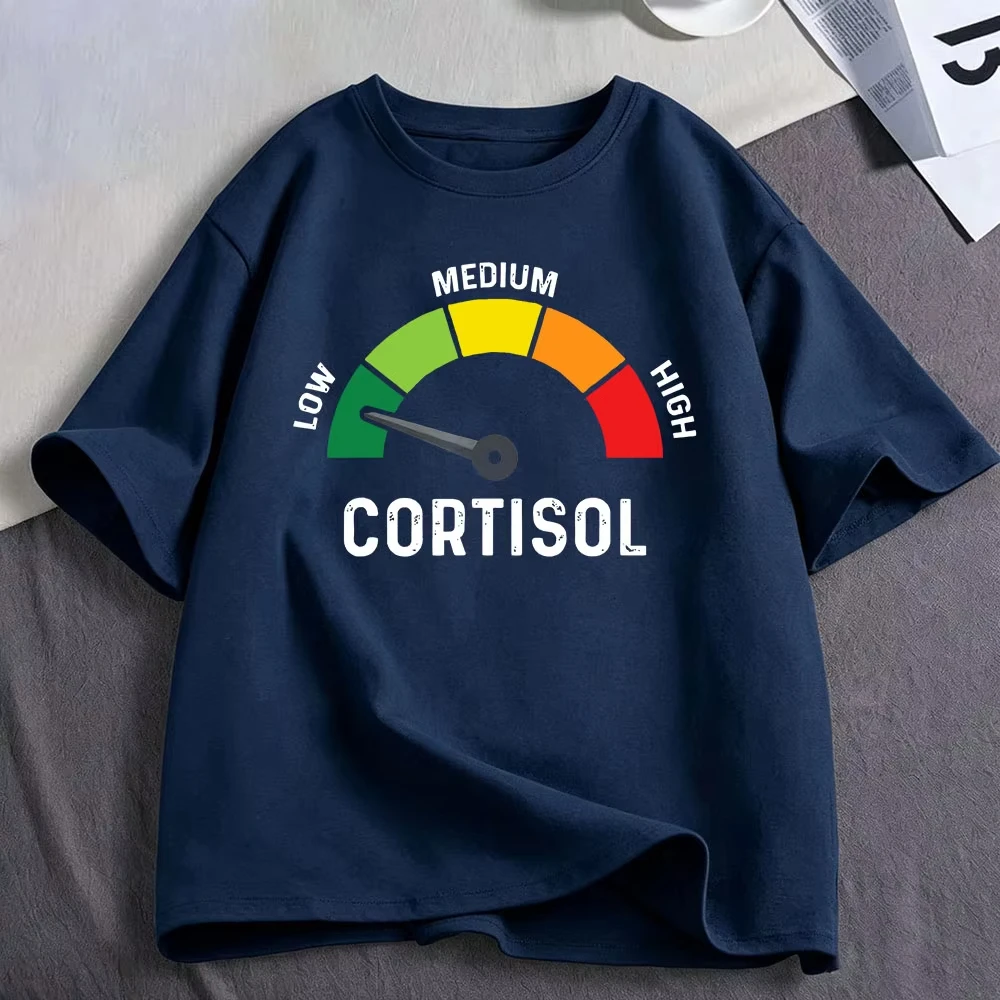 Funny Low Cortisol Levels Meme T Shirt Men's Women Clothing Cotton Casual Oversized Short Sleeve T-shirts Harajuku Streetwear