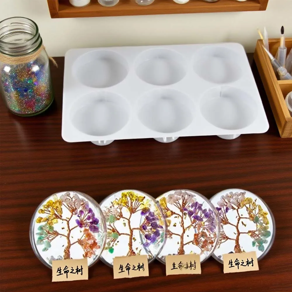 

Толстая круглая силиконовая форма для подставок с 6 полостями: коврики для чашек из смолы своими руками, поделки ручной работы и декор стола