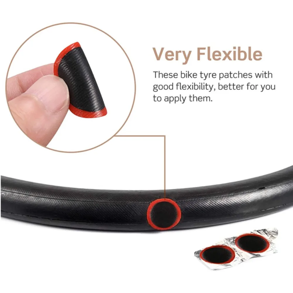 แผ่นปะยางรถจักรยาน 48 ชิ้น แผ่นยางซ่อมยางในแบบพกพา รูปทรงกลมและสี่เหลี่ยม อุปกรณ์ซ่อมจักรยาน ปี 2023