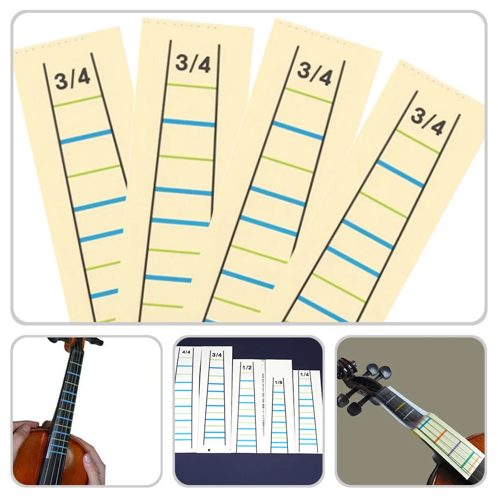 

4pcs Professional Violin Fingerboard Stickers Removable Fretboard Stickers Beginners Finger Position Guide Notes Decals For