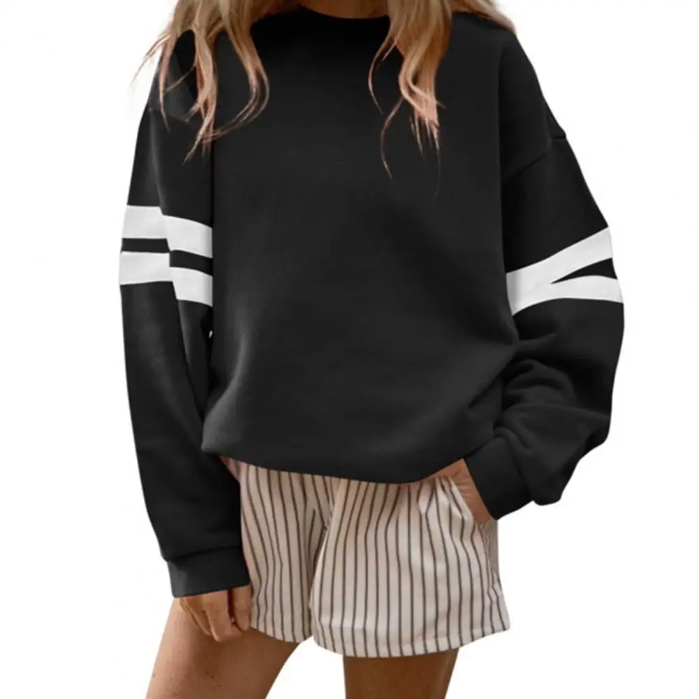 เสื้อสเวตเชิ้ตผู้หญิงทรงหลวม คอกลม แขนยาว ไซส์ใหญ่ สไตล์ลำลอง เหมาะสำหรับใส่ไปทำงาน