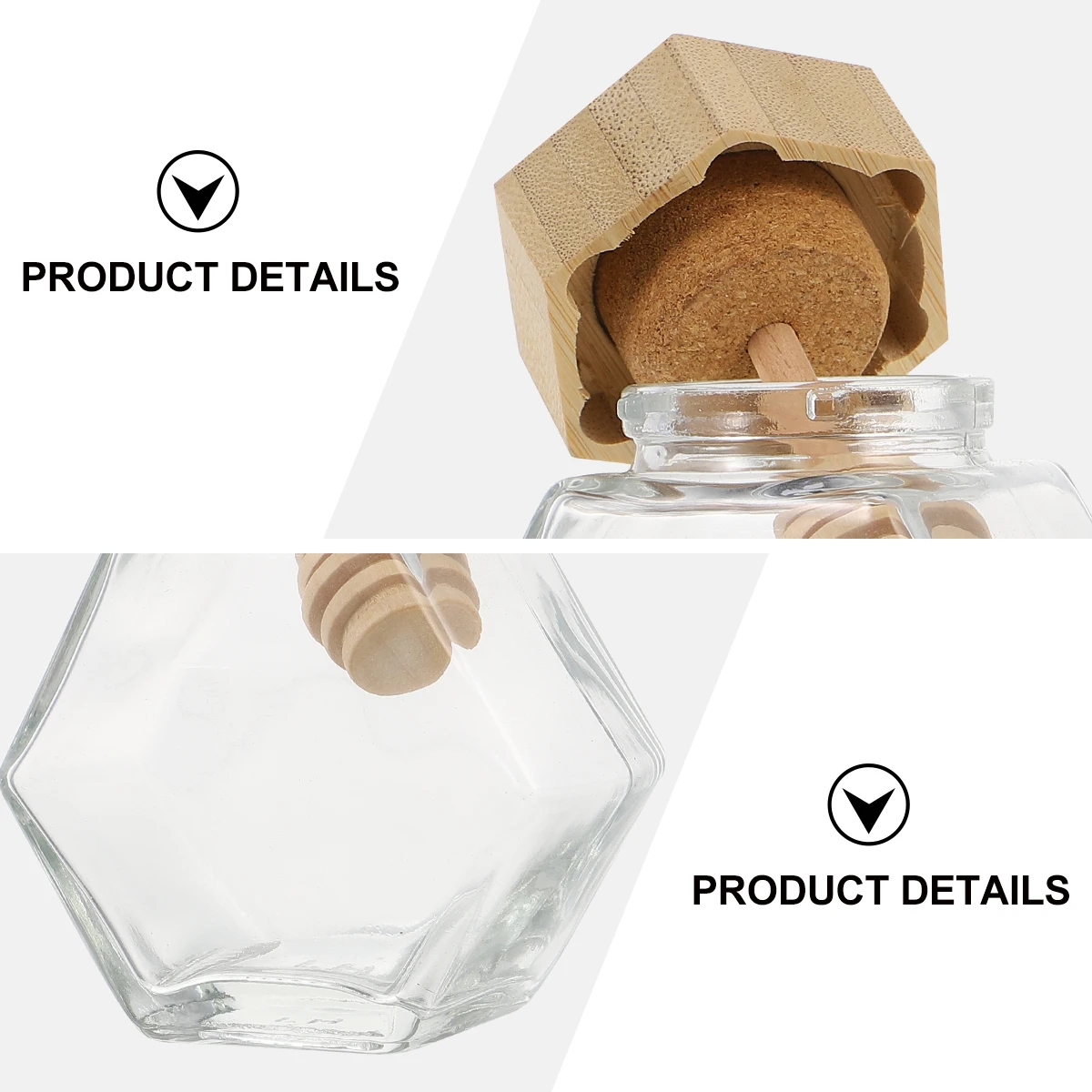 

2pcs Honey Glass Jar With Wooden Lid Sealed Storage Container Clear Honey Pot For Kitchen Airtight Glass Jar Food