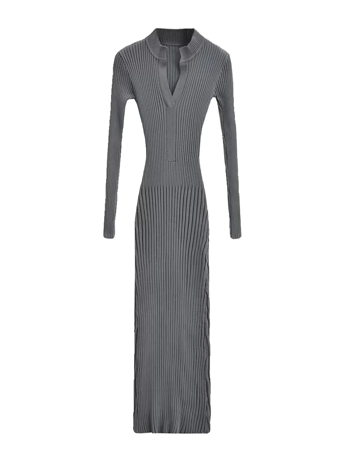 الأمريكية الرجعية V-Ne محبوك طويل Sve الدكتور الخريف جديد Sle المرأة الخصر مقصوص Bodycon تنورة طويلة الدكتور سليم صالح #5