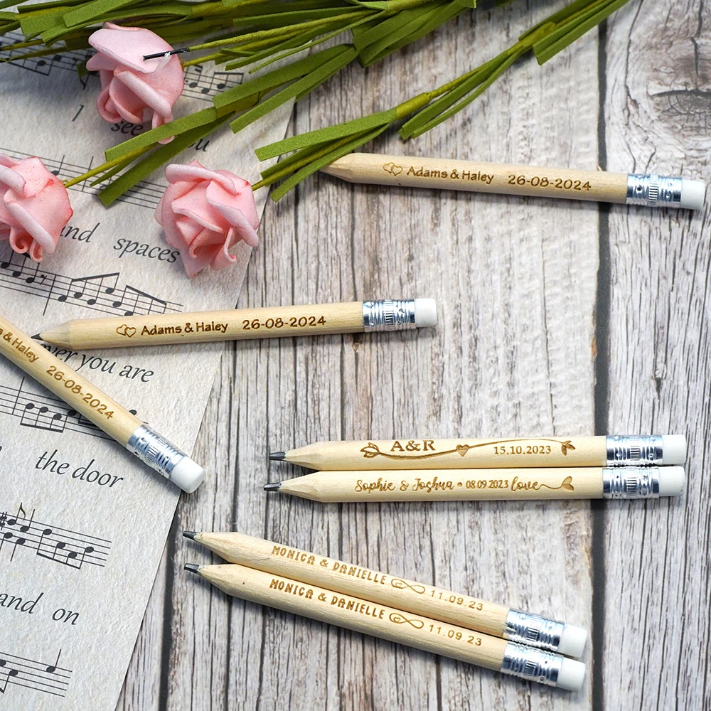 Matite di legno da sposa rustiche personalizzate in bomboniere sfuse per gli ospiti matita da Golf naturale incisa stampata con LOGO