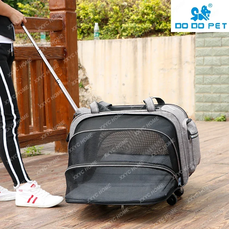 Pet Trolley Bag Large Capacity Cat out Cage Expansion Trolley Bag Portable Dog Multi-Cat out Portable Bag