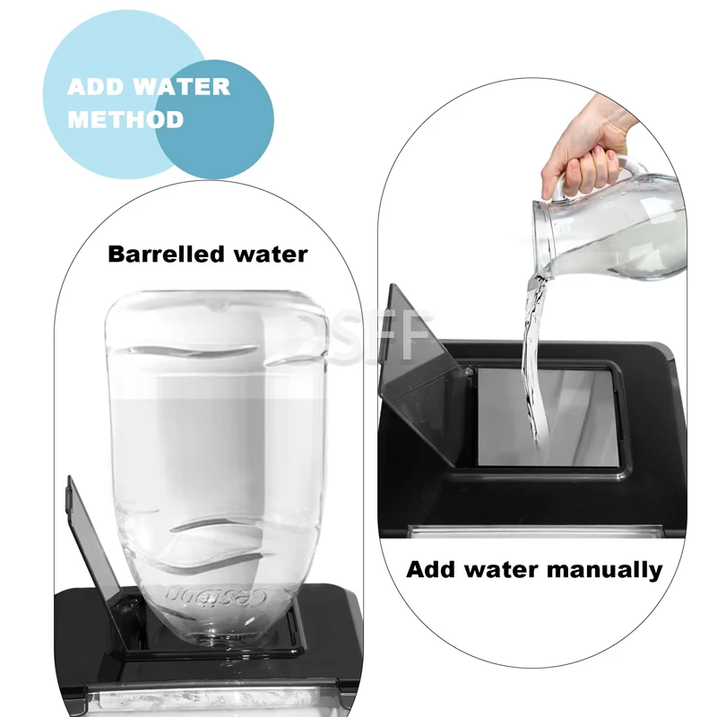 صانع الثلج التجاري متعدد الوظائف، سعة كبيرة أوتوماتيكية صغيرة لمتجر شاي الحليب للاستخدام المنزلي، صانع مكعبات الثلج ورقائق #5