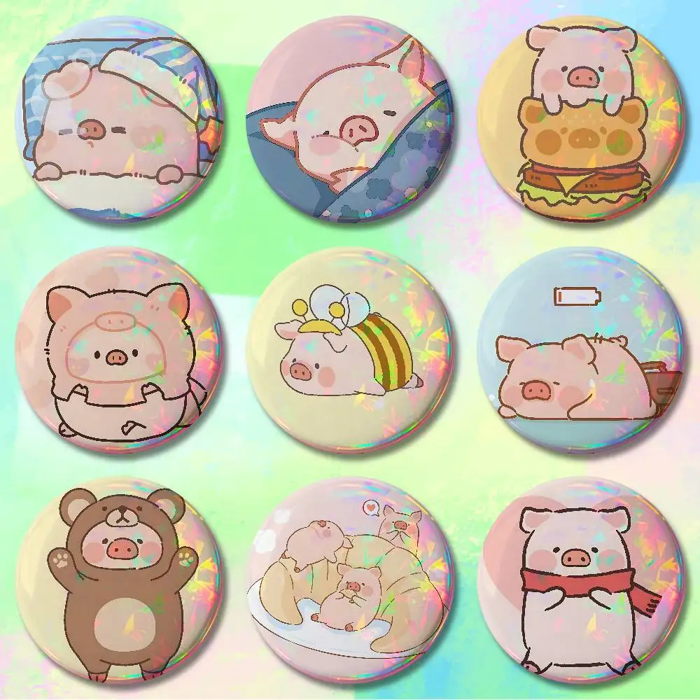 

Cartoon L-LULUS-S Pig Custom Badges 75mm 44mm 25mm Brooch Backpack Hat Enamel Pins Accessories Toys Gifts