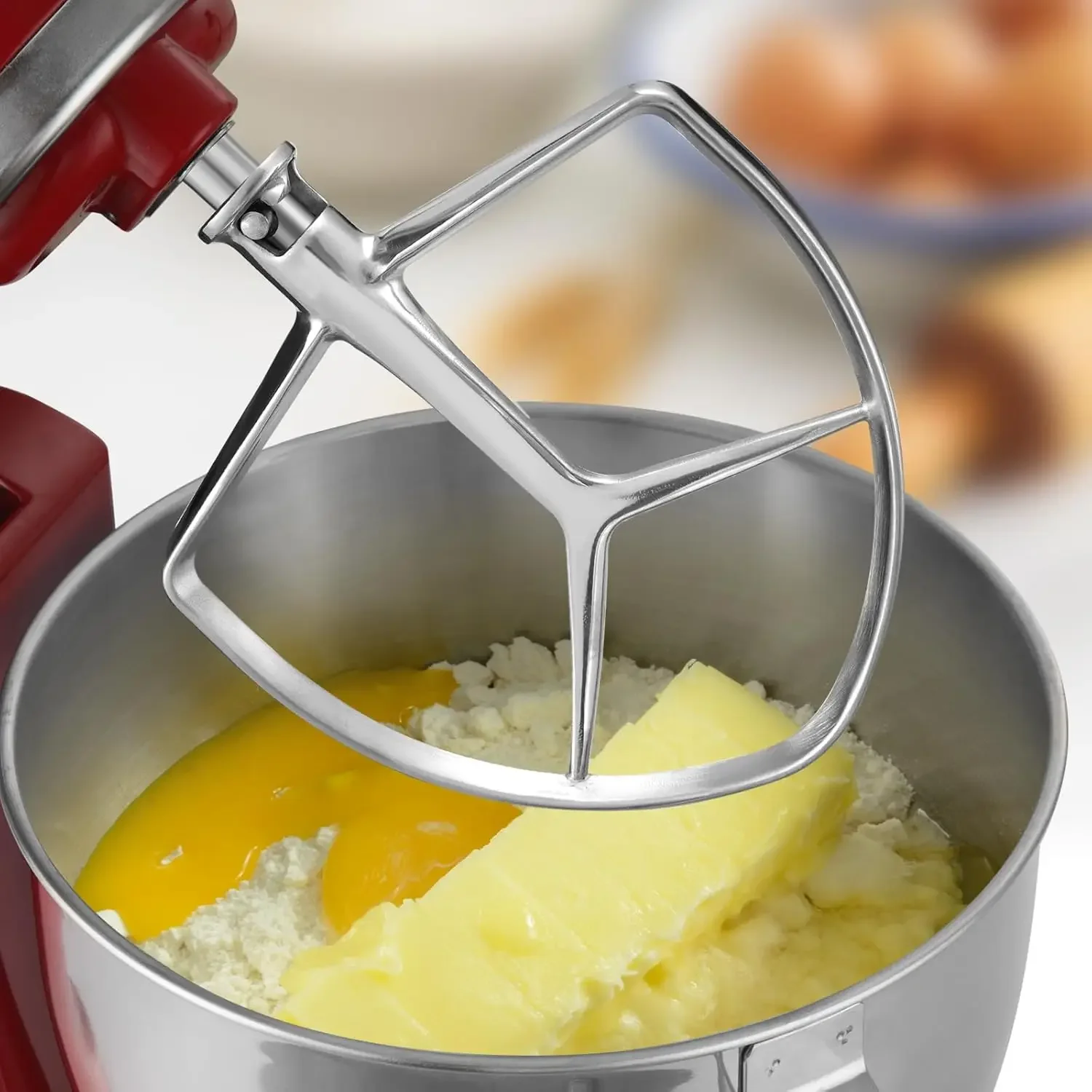 Stainless Steel Flat Beater Attachment for KitchenAid 7 Quart Bowl Lift Stand Mixer Replacement Parts Bread Hook Replace KA7QCFB