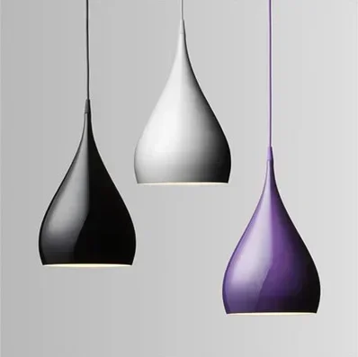 Suspension de comptoir de bar à une tête, personnalité de la mode, aluminium, violet, rouge, lumières blanches, lampe de salle à manger, bougie, L43