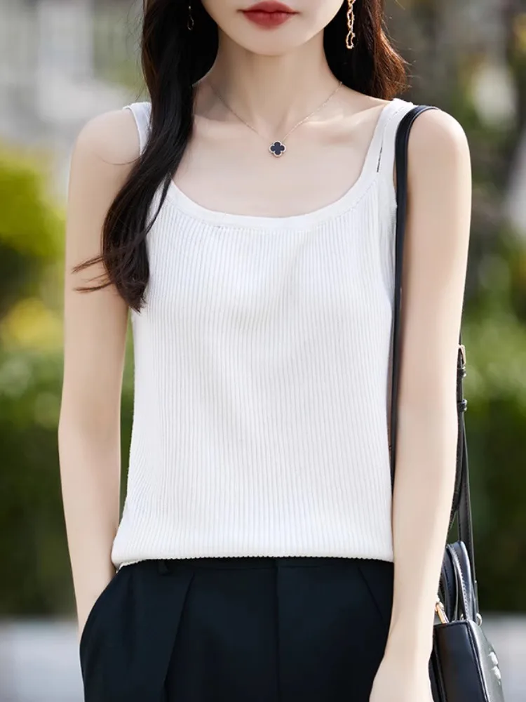 Lacele Tianli tricoté sangle gilet femmes ort Svel haut été coupe ajustée vêtements intérieurs couche de Base vêtements d'extérieur