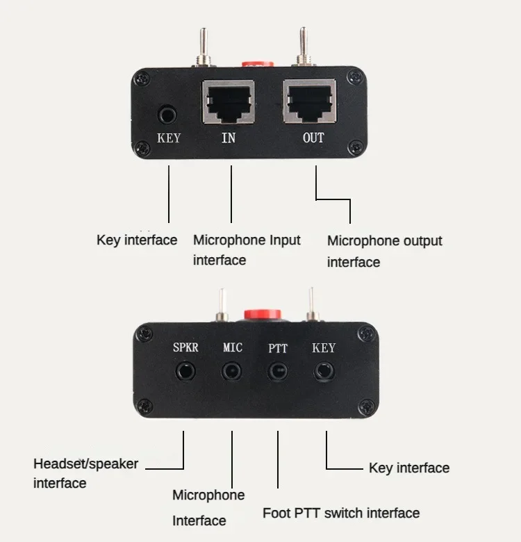 Multi Function Microphone DIH-1For Yaesu and Xiegu Shortwave Radio CW Key  PTT Support External Speaker/Headphone