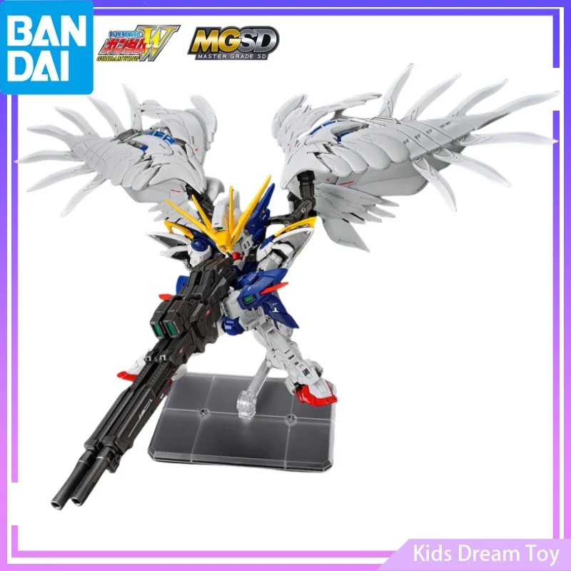 Bandai in Stock Original MGSD GUNDAM Anime Figures XXXG-00W0 Wing Gundam Zero EW Action Figures Toys Collectible Model for Kids