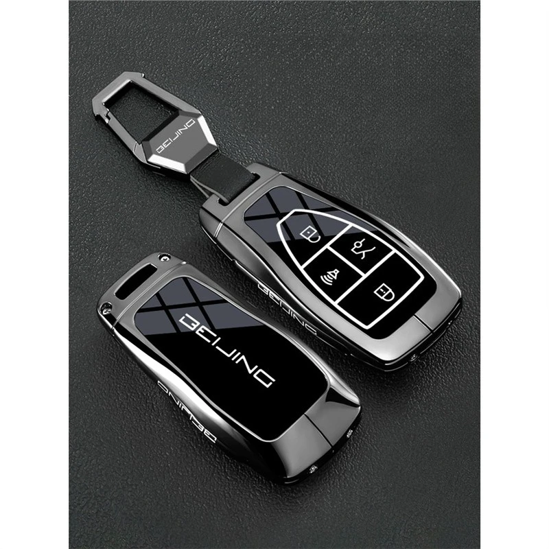 

Premium Zinc Alloy Key Cover Case for Beijing BJ30/BJ40 EREV/BJ60 Thunder/BJ80/EU5/X7 (2024) - Protective Key Fob Shell
