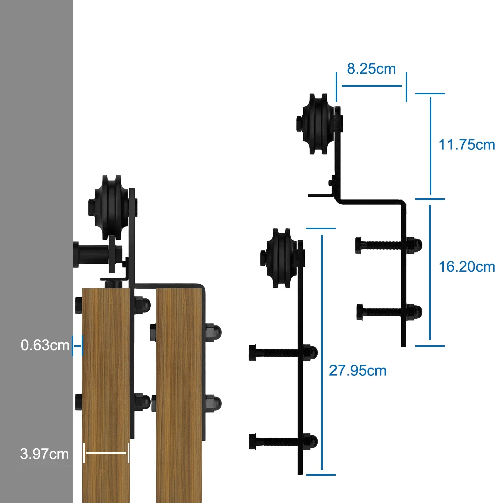 Imagem -06 - Youthua-bypass Celeiro Porta Slides Hardware Kit J-shaped Suspensão Track System Trilhos de Rolo para Duas Portas