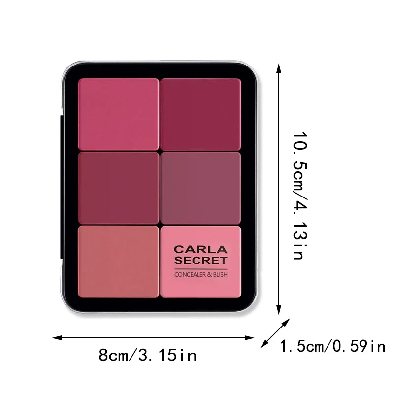 Correcteur 6 couleurs + Palette de fards à joues 6 couleurs, couvre les taches/mèches du visage, modifier les contours du visage, améliore le teint