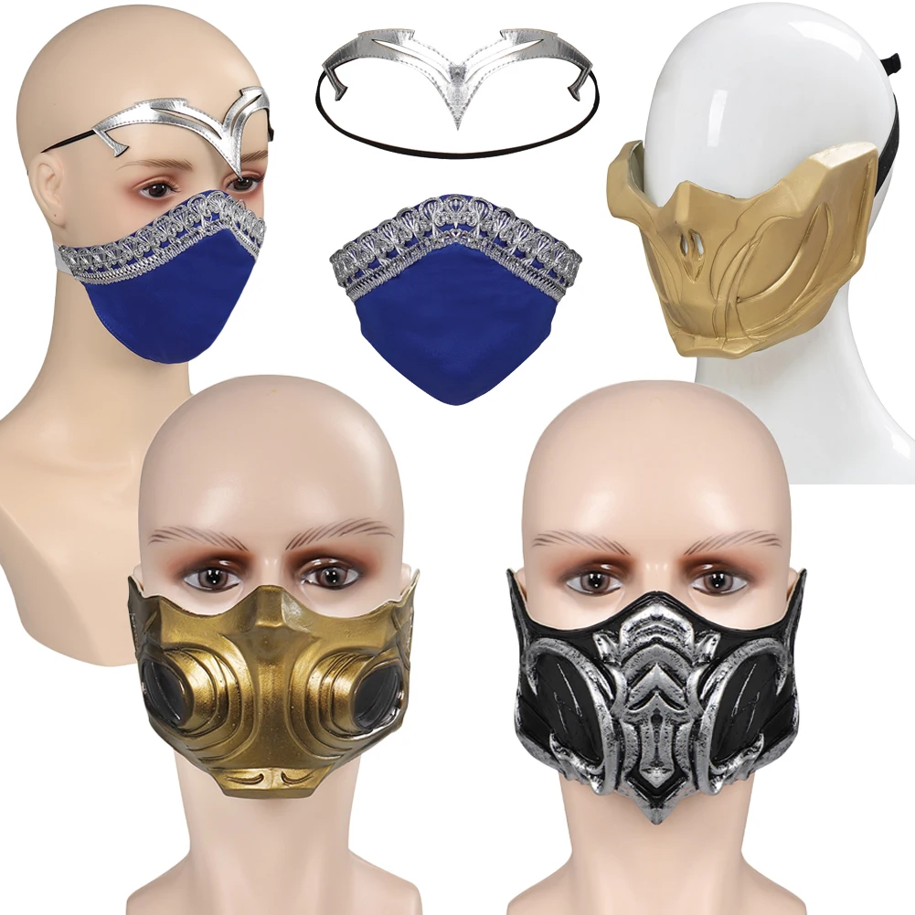 

Kitana Masks Scorpion Sub-Zero Cosplay Latex Mask Game Mortal Kombat Roleplay Costume Accessories Props Halloween Carnival Party
