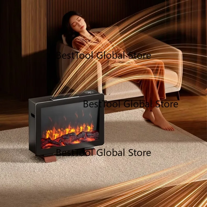 Simulated Flame Convection Heater WiFi APP Control 24H Timer Electric Heater for Home Office