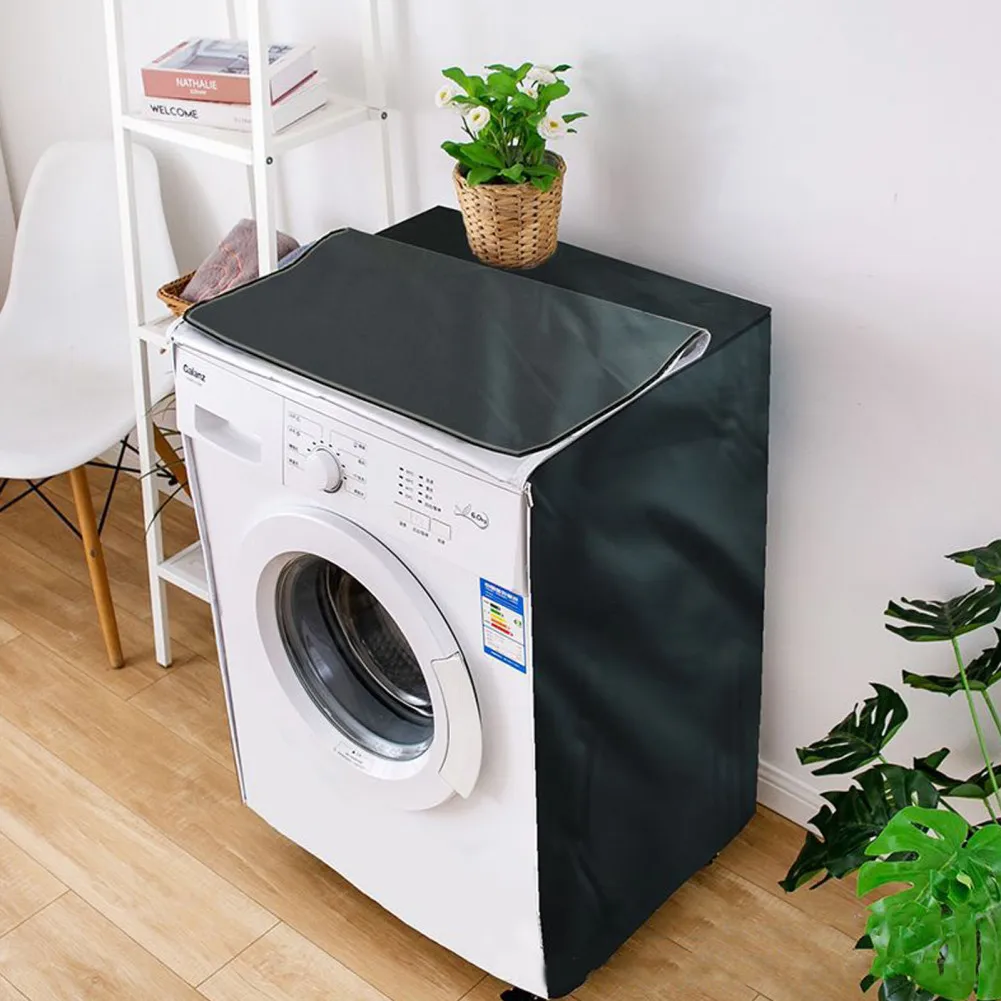 Outdoor Washing Machine Cover With Adjustable Ropes Dryer Protection Cover For Toilet Kitchen Balcony Bathroom Garden