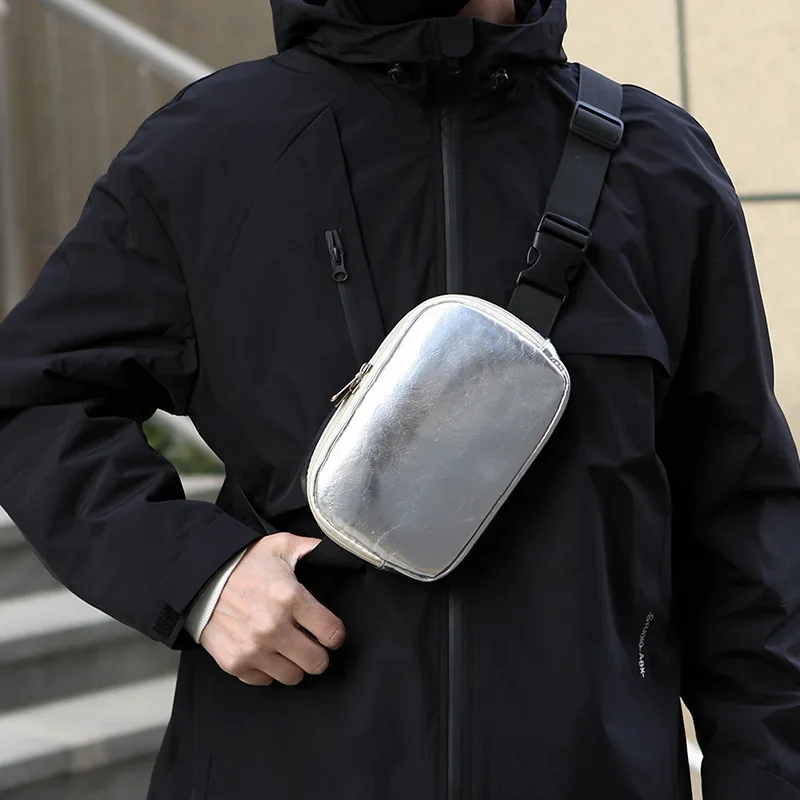 

Unisex Minimalist Chest Bag - Solid Color PU Waist Pack for Phone & Essentials (Popular Commuting Crossbody Sling) Bolsa hombre