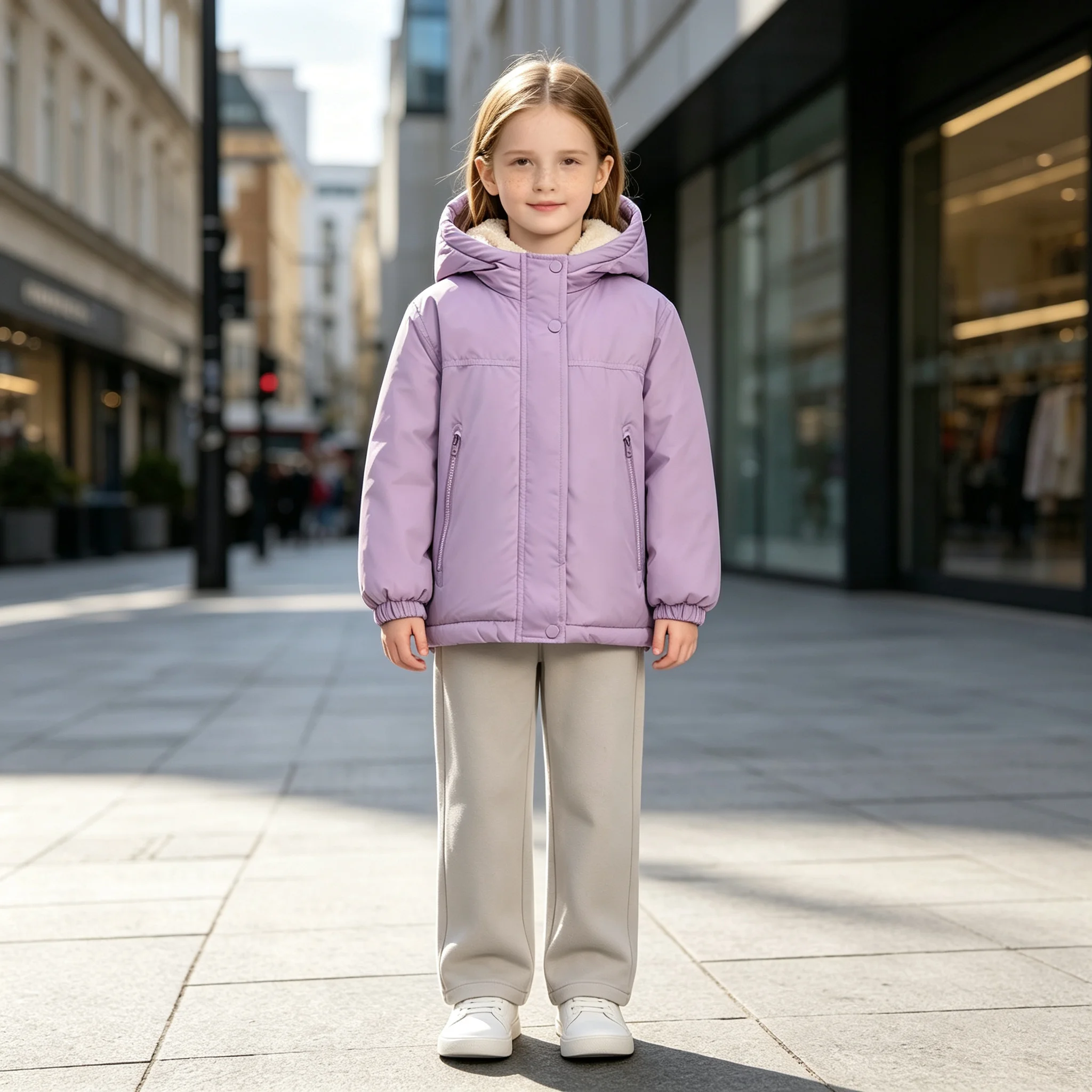 autumn winter Thermal Hooded Coat Soft Warm Quilted Jacket Boys Girls Winter Outerwear for Snow Days Extreme Cold Weather