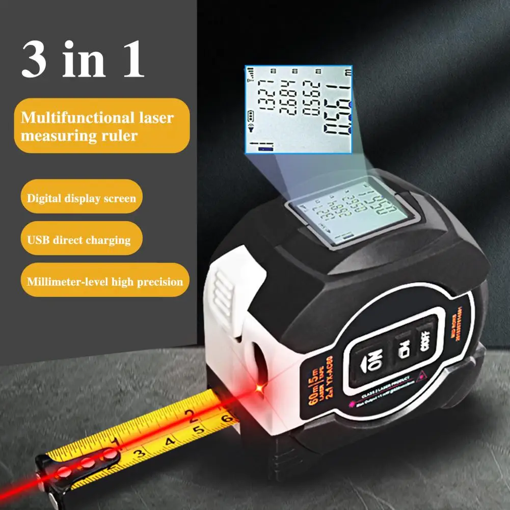 Multifunctional Measuring Ruler with LED Digital Display High Accurate Rechargeable Digital Tape Measure Almighty Tool