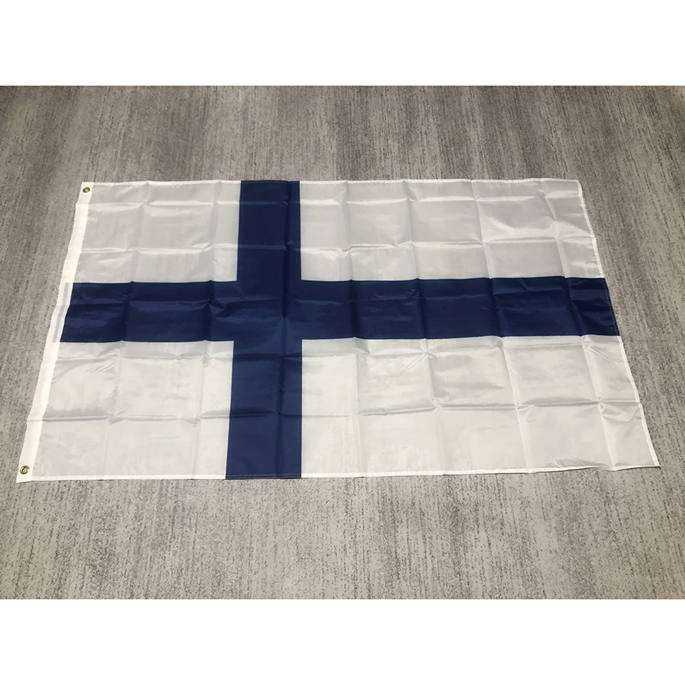 Finland national Flag 90x150CM Polyester hanging Blue Cross Suomen Tasavalta Suomi Fi Fin Finland Flag For home Decoration