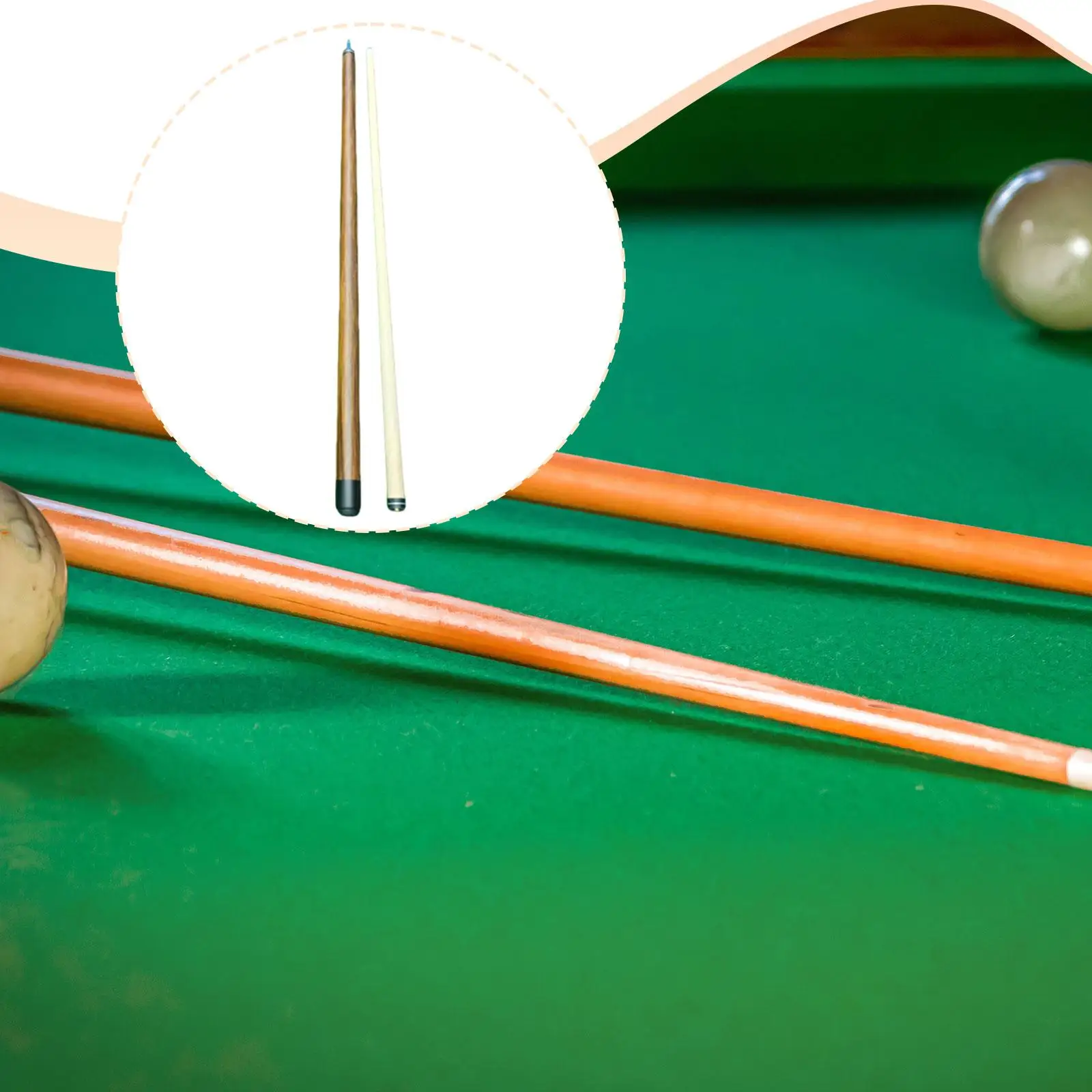 

57 Inch Wooden Billiard Pool Cue Stick Split Structure Practice Cue for Pool Table Games for Beginners