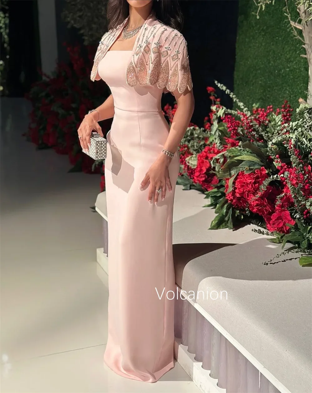 Customized Exquisite Prom Dresses Pleat Sequined Straight Square Neck Long Dresses Bespoke Occasion Cocktail Sparkle Elegant image 4