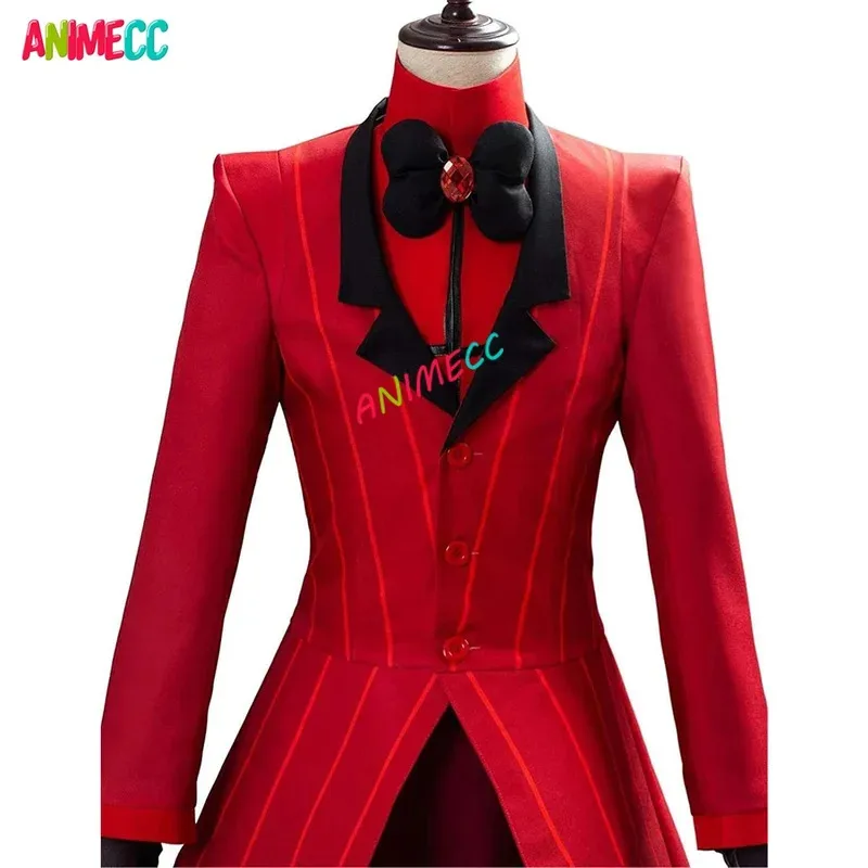 

2025 Alastor Cosplay Costume Wig Ear Red Jacket Uniform Anime Halloween Party Outfits for Men Full Sets S-XXXL