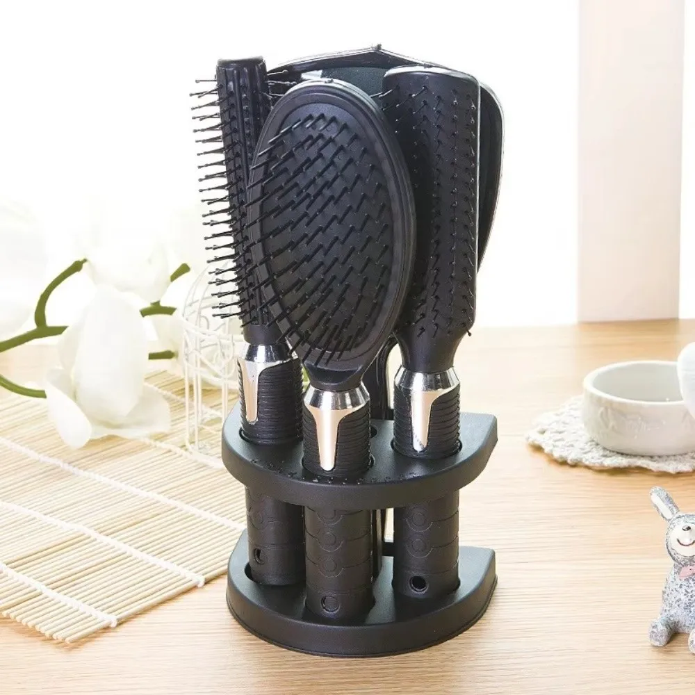 4Pcs/set Grooming Hair Comb Set Anti-static Styling Salon Hair Comb Brush Non-slip with Makeup Mirror Massage Comb