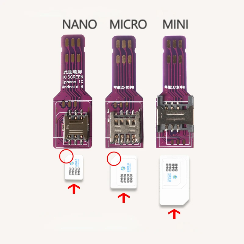 PCB SIM Card Adapter SIM Card Reader Nano SIM Nano For IPhone 5/6/7/8/X Android Phone Connector Adapter Moble Phone Accessories