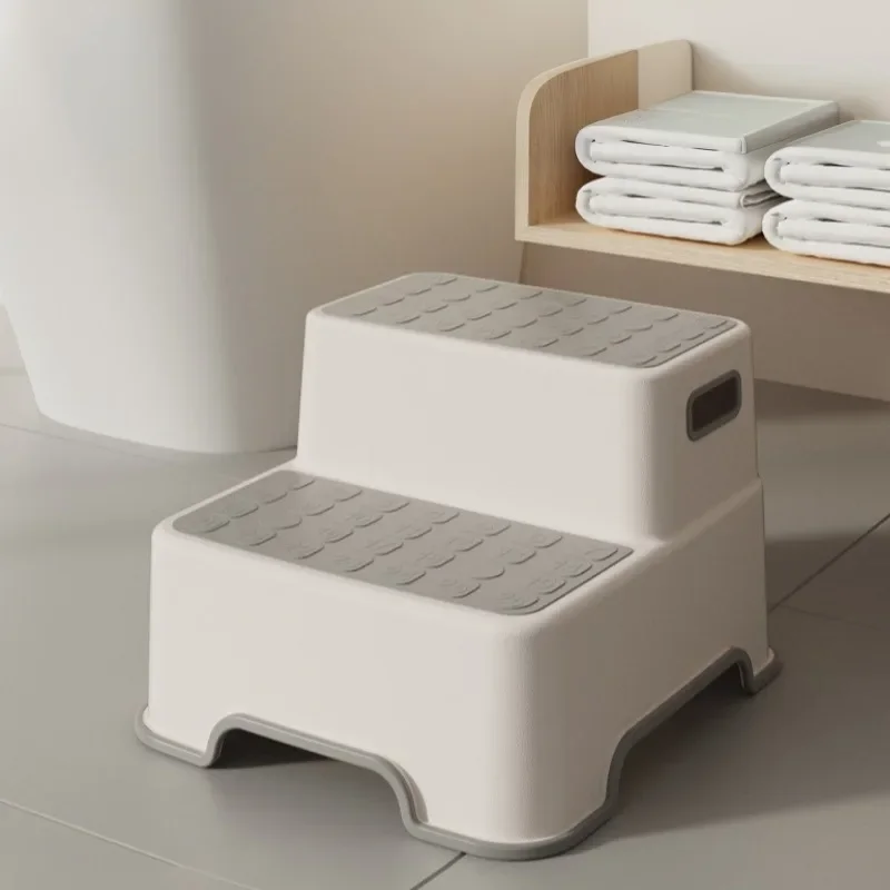 Portable Bath Safety Double Stair Stool: Training and Sink Usage  Plastic Material