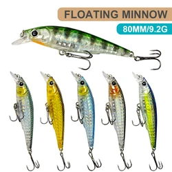 8cm 9.2g Fishing Lures Floating Minnow Wobbler Laser Artificial Hard Bait Jerkbait Fishing Accessories Trout Bass Decoy MN613