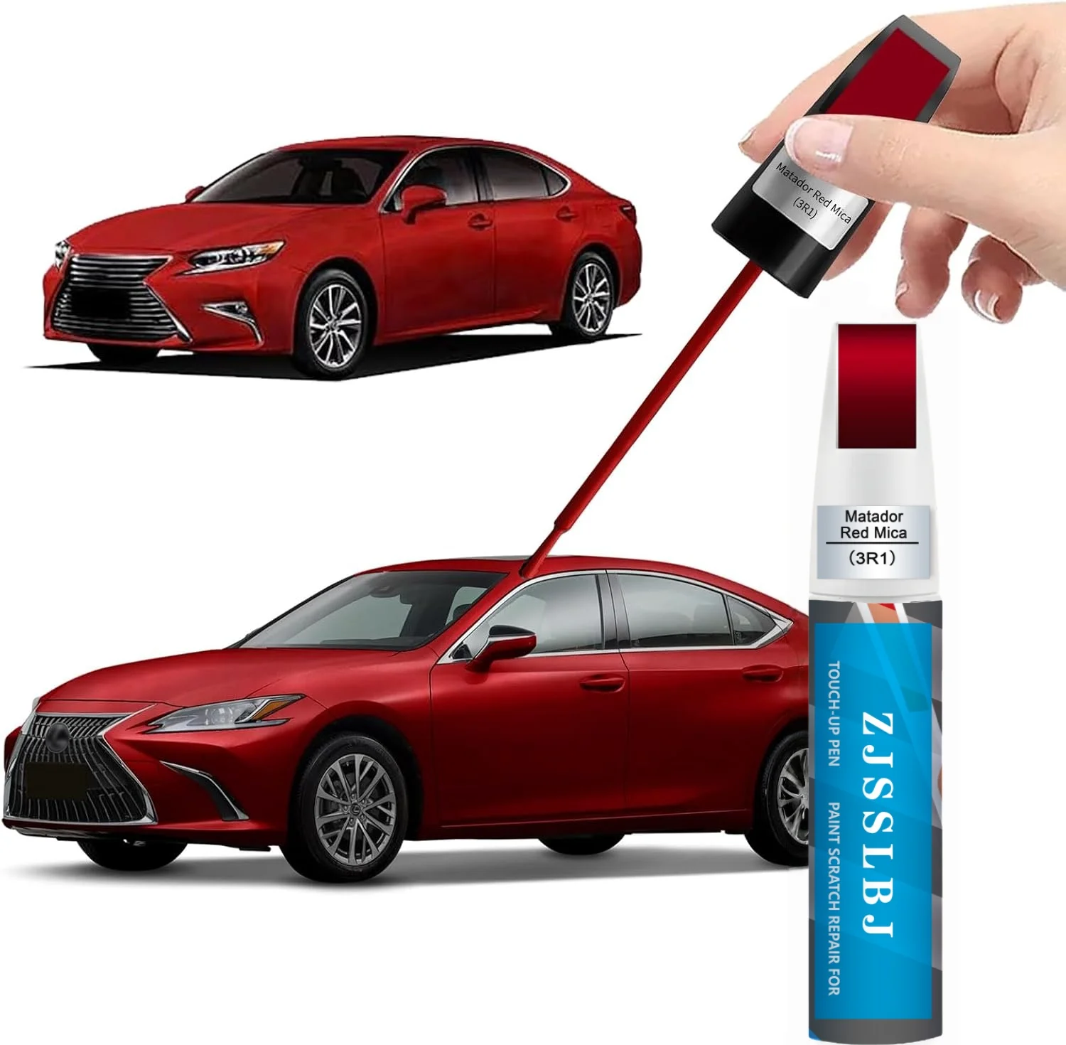 Matador Red Mica(3R1) for Toyota Touch Up Paint Pen, 2 in 1 Car Scratch Remover with Pen Tip and Brush, Precise Color Match for