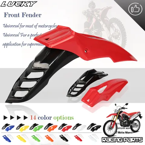 Universal Supermoto Motocross Front Fender Black Mudguard For Honda Yamaha Suzuki Kawasaki DRZ RMZ XT TW Dirt Bike