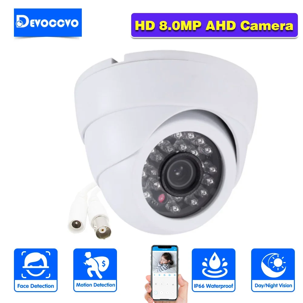 camera branca ahd dome para interior e exterior camera de vigilancia analogica seguranca bnc monitoramento de video xmeye 4k dvr 8mp hd h265 01